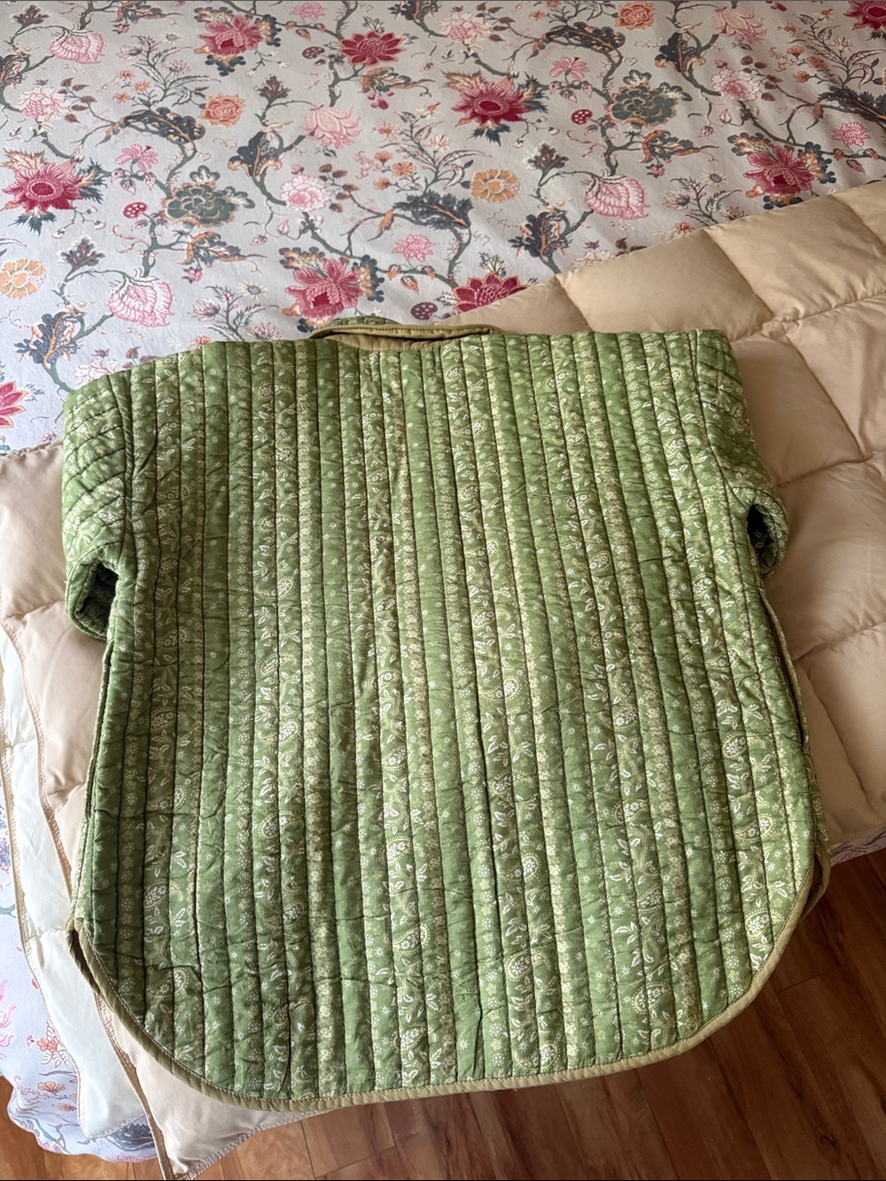 Free People Alexie Quilted Light Green Button-Down Puffer Jacket - Picture 3 of 3